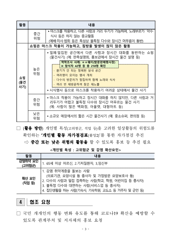 일상생활 활동별 위험도 평가내역 및 협조요청_3